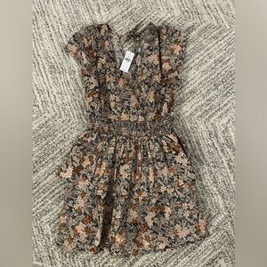 American Eagle Dress, size Small, NWT, navy, tan and peach floral